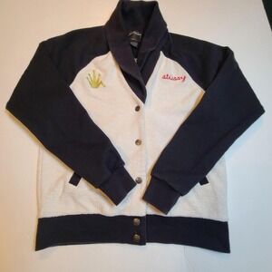 Stussy Navy and Cream Varsity Jacket